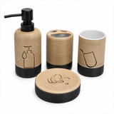 Modern Spa Collection Bathroom Accessories Set | 4 Piece Ceramic Vanity Organizer