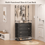 Multi-Purpose Shoe & Coat Rack with Dustproof Cover – Space Saving Storage Organizer