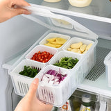 Multi‑Compartment Food Storage Box with Lid – Vegetable & Spice Organizer