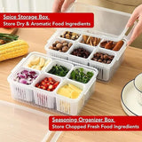 Multi‑Compartment Food Storage Box with Lid – Vegetable & Spice Organizer