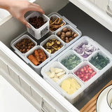 Multi‑Compartment Food Storage Box with Lid – Vegetable & Spice Organizer