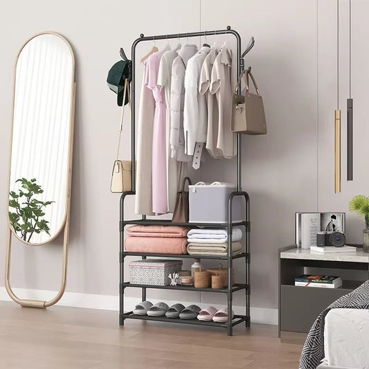 Multifunctional 4 Layers Shoe & Coat Rack – Space-Saving Home Organizer