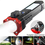 Multifunctional Emergency Hammer Flashlight with Power Bank