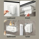 Multifunctional Glacier Pattern Tissue Box – Wall Mounted Acrylic Dispenser