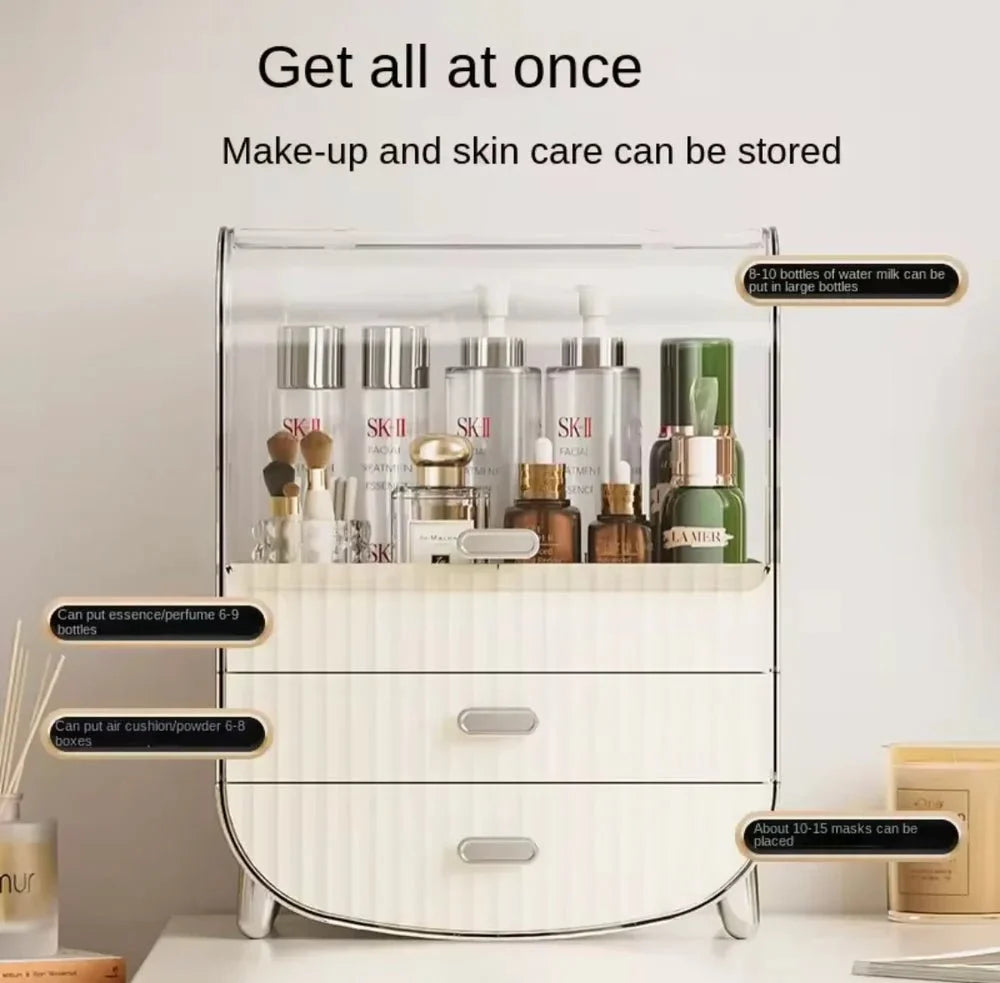 Multipurpose Acrylic Cosmetic Organizer – Transparent Makeup Drawer Box