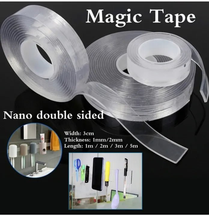Multipurpose Double-Sided Nano Tape – Strong Washable & Reusable Adhesive