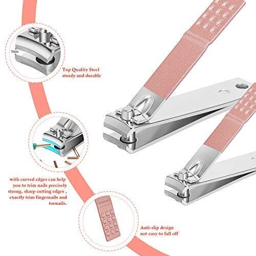 Set Of 16 Nail Clipper, Stainless Steel Manicure Kit With Folding Bag, Professional Pedicure  Beauty Tools Set, Cuticle Trimmer Manicure Scissors Nail Care Ingrown Toenail Removal Clippers, Foot Care Tool Nail Clippers Kit