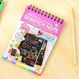 Children Graffiti Notebook, Black Page Magic Drawing Book, Painting Notepad for Kids, DIY Scratch Drawing Notes Paper, Graffiti Painting Coils Drawing Book, Color Scratch Art Mini Notes, Scraping Drawing Paper