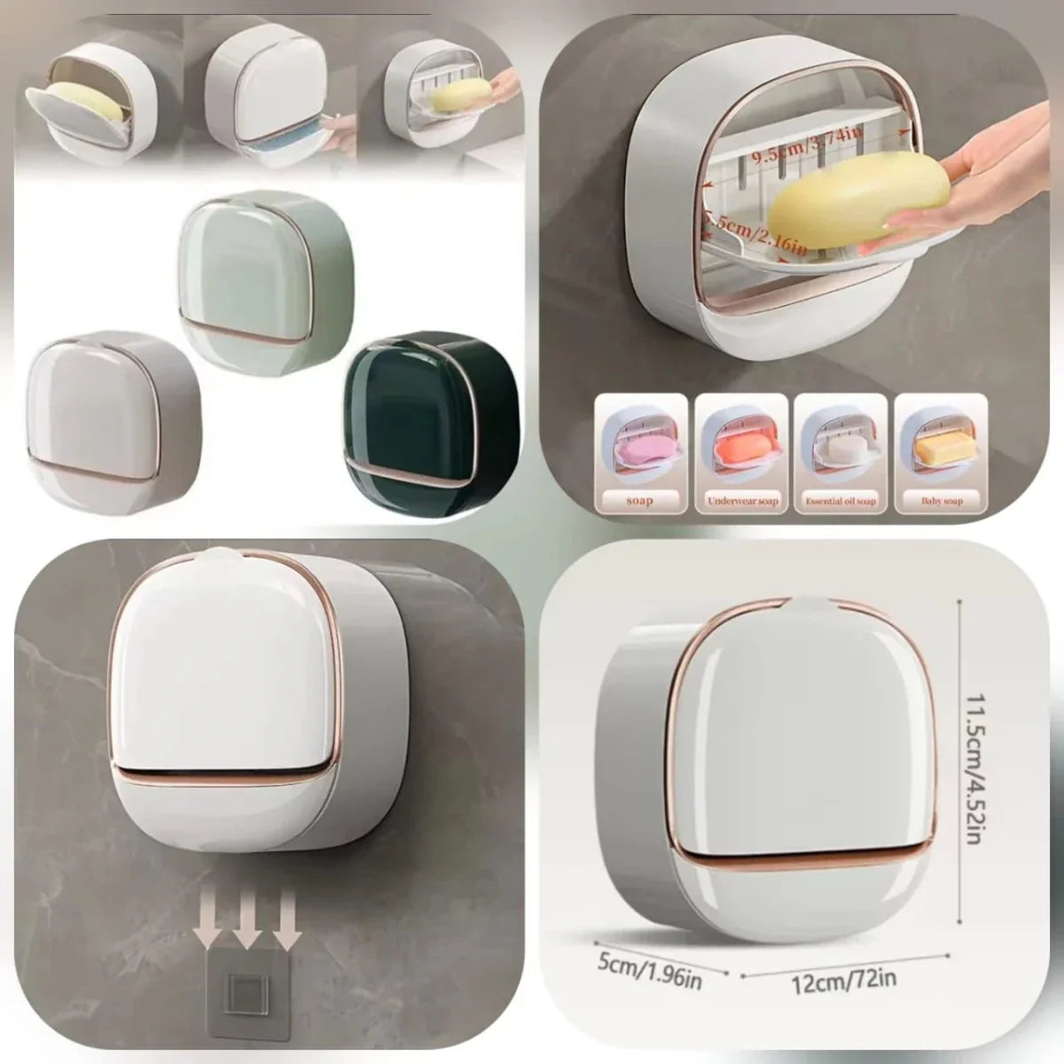 Luxury Wall Mounted Soap Holder with Drainage – Self Draining Soap Dish