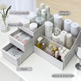 Dressing Table Makeup Box, Desktop Cosmetic Storage Box With Drawer, Makeup Sundries Storage Organizer, Cabinet Sorting Box, Jewelry Nail Polish Makeup Drawer Container, Multifunctional Divisions Desk Organizer, Drawer Head Ornament Sorting Make Up Box