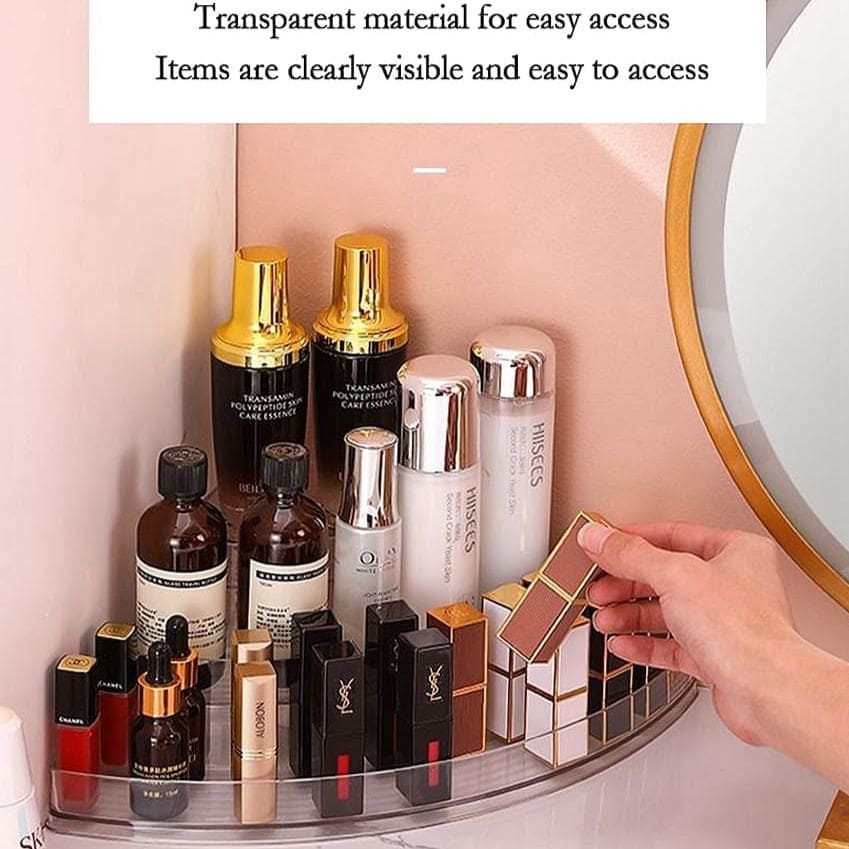 Acrylic Triangle Corner Organizer, Multi Layer Space Saving Solution, Multifunctional Transparent Triangle Storage Organizer, Waterproof Corner Stuff Storage Rack