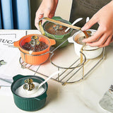 Set of 4 Acrylic Spice Jar Set With Metal Stand, Multifunctional Condiment Box, Household Seasoning Storage Box, Spice Container Kitchen Gadgets, Iron Bracket Spice Organizer With Lid And Spoon