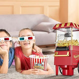 Carnival Popcorn Maker, Countertop Popcorn Machine, Vintage Retro Electric Hot Air Popcorn Machine, Cart Style Hot Air Popper Machine, Portable Electric Popcorn Maker, Automatic Instant Popcorn Maker, Portable Electric Household Snack Maker