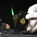 Poker Card Metal Lighter, Creative Jet Flame Pocket Lighter, Windproof Playing Card Lighter, Windproof Outdoor Lighter, Cool Gadget Pocket Lighter, Flame Dazzling Butane Lighter
