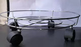 Plant Caddy Stand, Movable Flower Pot Tray, Stainless Steel Cylinder Trolley, Multipurpose Heavy Duty Stand with Wheels