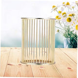 Wire Mesh Pen Holder, Metal Desktop Pen Holder, Round Stick Cylinder Pen Pencil, Makeup Brush Holder, Desktop Storage Box for Office Home, Metal Hollow Out Pen Holder for Desk, Desktop Accessories Wire Makeup Brush Holder