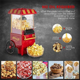 Carnival Popcorn Maker, Countertop Popcorn Machine, Vintage Retro Electric Hot Air Popcorn Machine, Cart Style Hot Air Popper Machine, Portable Electric Popcorn Maker, Automatic Instant Popcorn Maker, Portable Electric Household Snack Maker