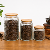 Pebble Airtight Glass Storage Jars with Bamboo Lid | Premium Kitchen Storage Container Set
