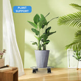 Plant Caddy Stand, Movable Flower Pot Tray, Stainless Steel Cylinder Trolley, Multipurpose Heavy Duty Stand with Wheels