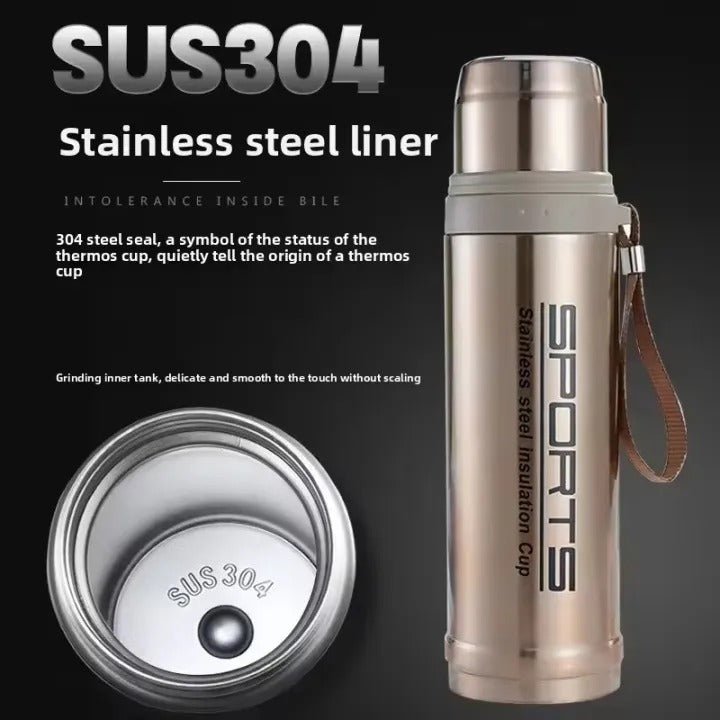 Vacuum Insulated Stainless Steel Sports Water Bottle Leak Proof Hot & Cold Flask - 750ML