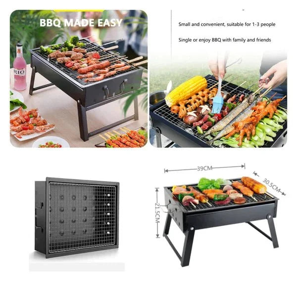Portable Foldable BBQ Grill – Lightweight Charcoal Barbecue Stove