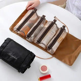 Premium Foldable Travel Makeup Organizer – Detachable Zipper Pouch Hanging Cosmetic Storage Bag