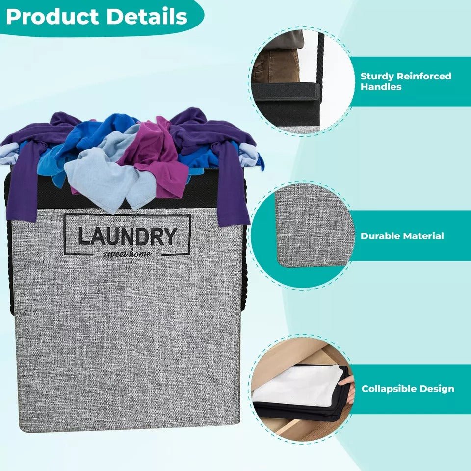 Premium Laundry Basket with Lid – Durable Clothes Storage Organizer