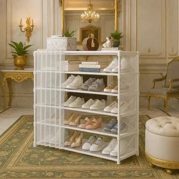 Premium Multi-Layer Shoe Rack with Dust Cover | Space Saving Dustproof Shoe Organizer