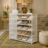 Premium Multi-Layer Shoe Rack with Dust Cover | Space Saving Dustproof Shoe Organizer
