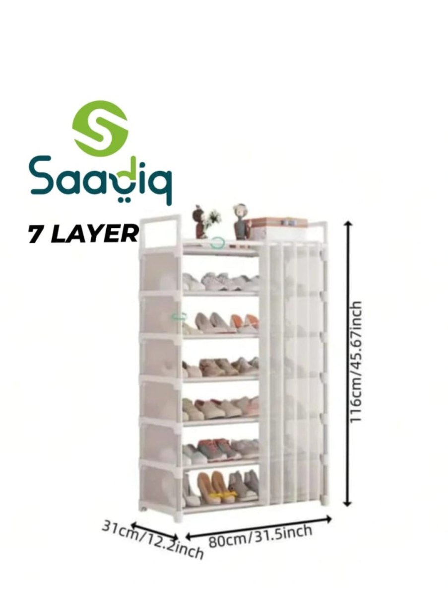 Premium Multi-Layer Shoe Rack with Dust Cover | Space Saving Dustproof Shoe Organizer