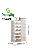Premium Multi-Layer Shoe Rack with Dust Cover | Space Saving Dustproof Shoe Organizer
