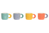 Premium Color Grid Ceramic Coffee Mugs | Modern Aesthetic Tea & Coffee Cups