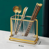 Square Tube Cutlery Holder, Luxury Kitchen Chopsticks Basket, Multifunctional Cutlery Stand Rack, Spoon Fork Chopsticks Storage Rack, Kitchen Cutlery Storage, Household Wrought Iron Chopstick Holder