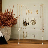 Acrylic Jewellery Stand, Transparent Jewellery Display Organizer, Portable Jewellery Hanger Necklace Earring Bracelet Stand, Clear Acrylic Jewellery Holder, Compact Stand For Jewellery