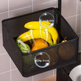3 Layer Guest Trolley Basket, Multi Telescopic Kitchen Shelf, Square Fruit Vegetable Storage Rack, Multifunctional Household Storage Shelf, Multilayer Kitchen Shelf with Wheels, Hollow Mesh Basket for Kitchen, Living Room, Bathroom