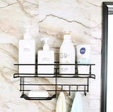 Self Adhesive Caddy Shelf With Hook, Combo Organizer Basket, Multipurpose Home Kitchen Bathroom Wall Hanging Shelves, Perforation Free Bathroom Storage Rack, Wall Mounted Multifunctional Rack, Magic Sticker Shower Rack Shelf
