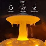 Rain Drop Mushroom Humidifier, Timing Colorful Night Light Essential Oil Diffuser, Ultrasonic RC Atomization Air Freshener, Relax Cloud Rain Diffuser, Airwall Air Humidifier, 300ml Humidifier with Timing Function for Home Office