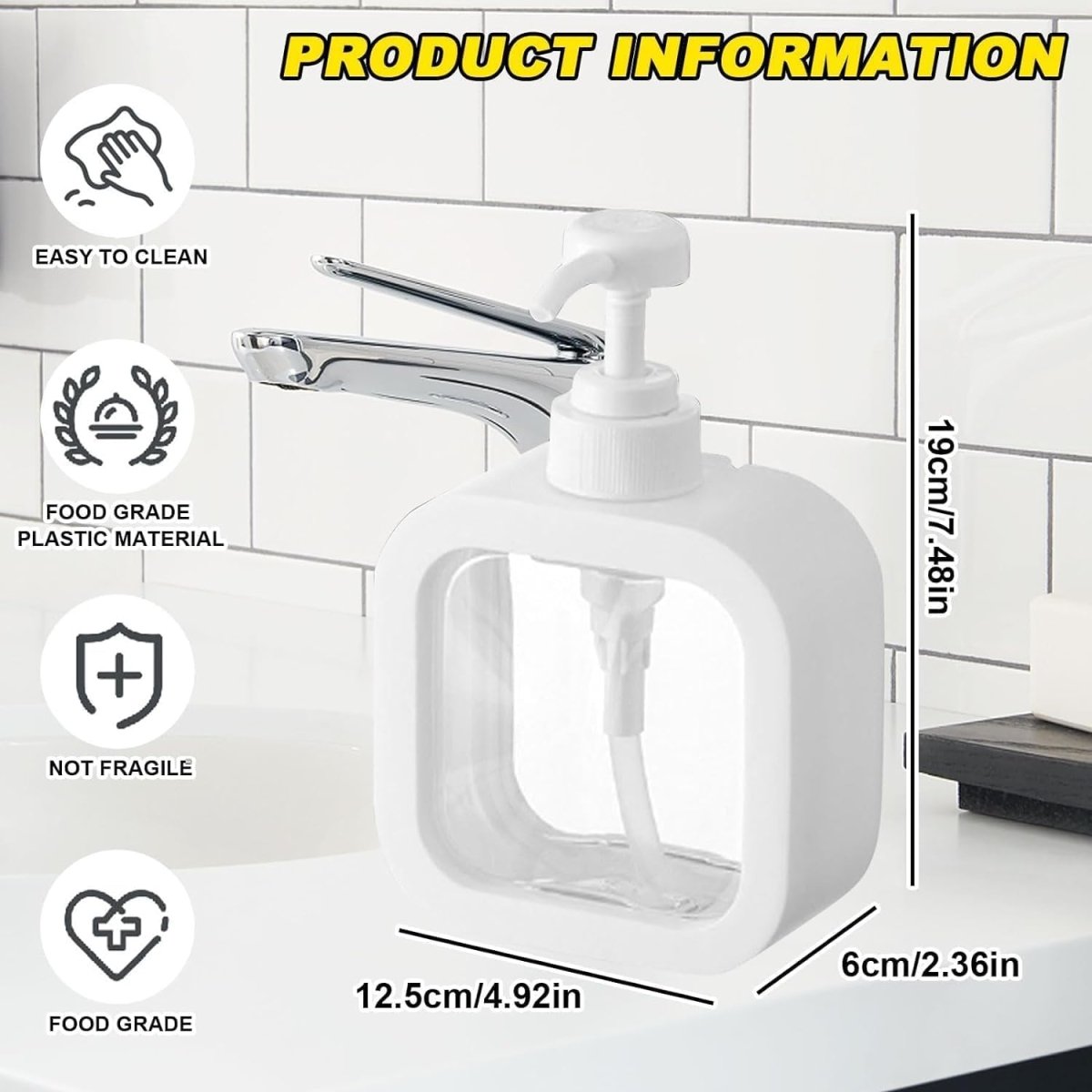 Refillable Soap & Lotion Dispenser – Shampoo & Hand Wash Bottle 300ml / 500ml