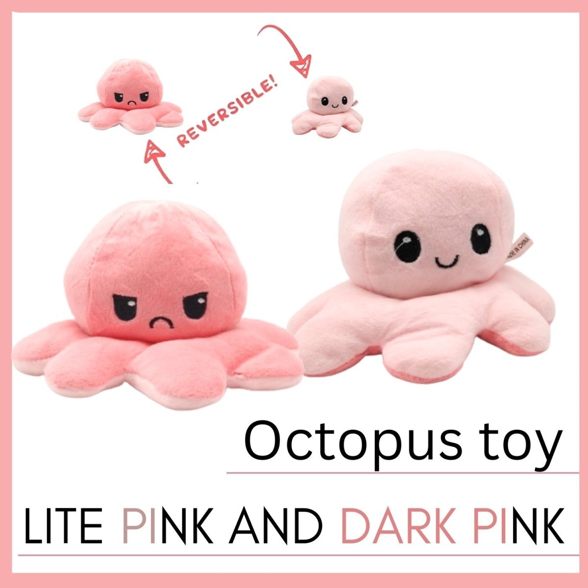 Reversible Octopus Plush Toy – Double-Sided Mood Changing Stuffed Doll