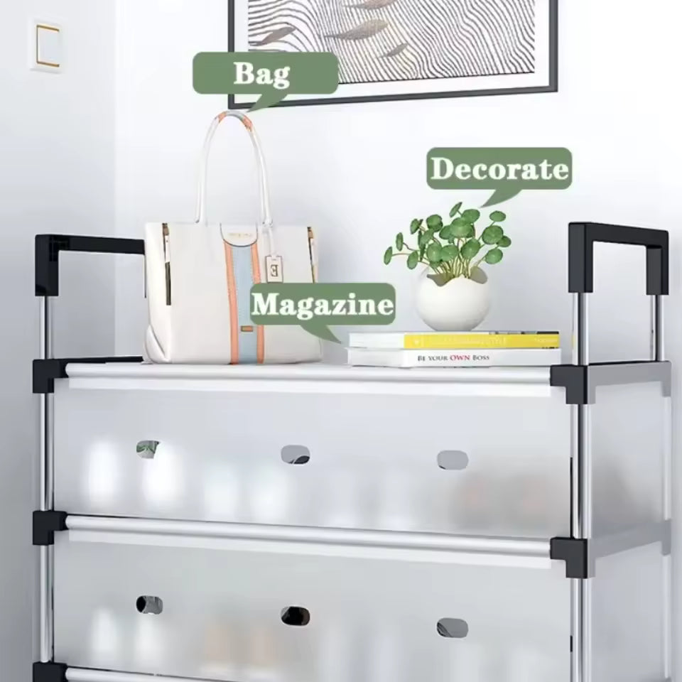 Dustproof Shoe Rack Organizer | Multi-Layer Waterproof Shoe Stand | Space-Saving Storage Shelf for Home