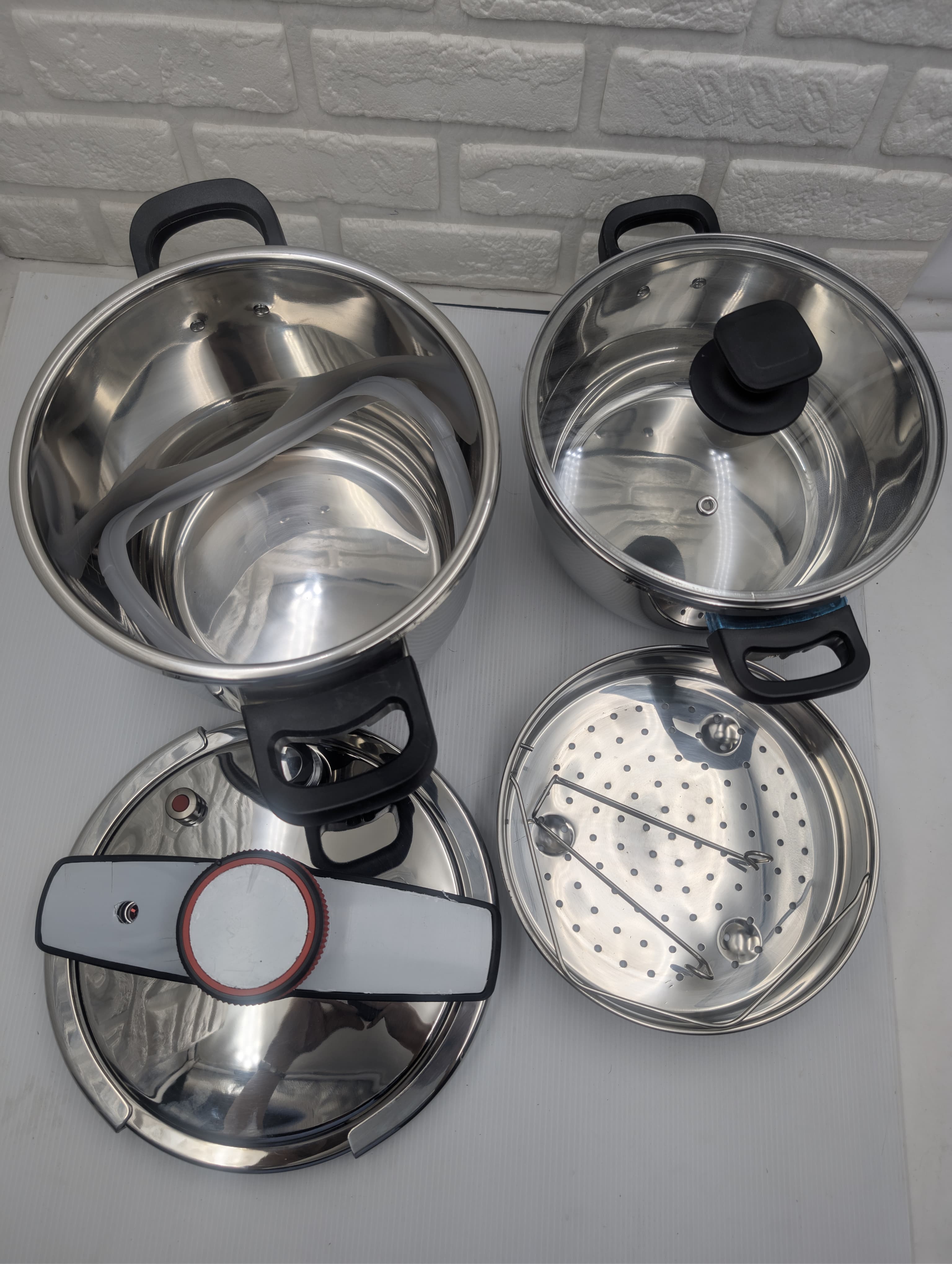 Stainless Steel Pressure Cooker Combo Set