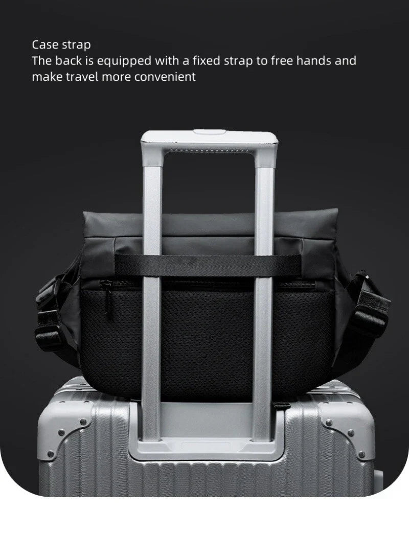 Multi Pockets Shoulder Bag - Sling Bag Crossbody Motorcycle Backpack for Men