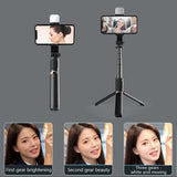 Ola Selfie Stick, Portable Mobile Tripod With Light, Metal Stable Bluetooth RC Selfie Stick, Retractable Portable Phone Holder Stick for Vlogging, Selfies & Video Recording, 360 Degree Rotation Selfie Stick Tripod with Fill Light & Wireless Remote