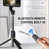 Ola Selfie Stick, Portable Mobile Tripod With Light, Metal Stable Bluetooth RC Selfie Stick, Retractable Portable Phone Holder Stick for Vlogging, Selfies & Video Recording, 360 Degree Rotation Selfie Stick Tripod with Fill Light & Wireless Remote
