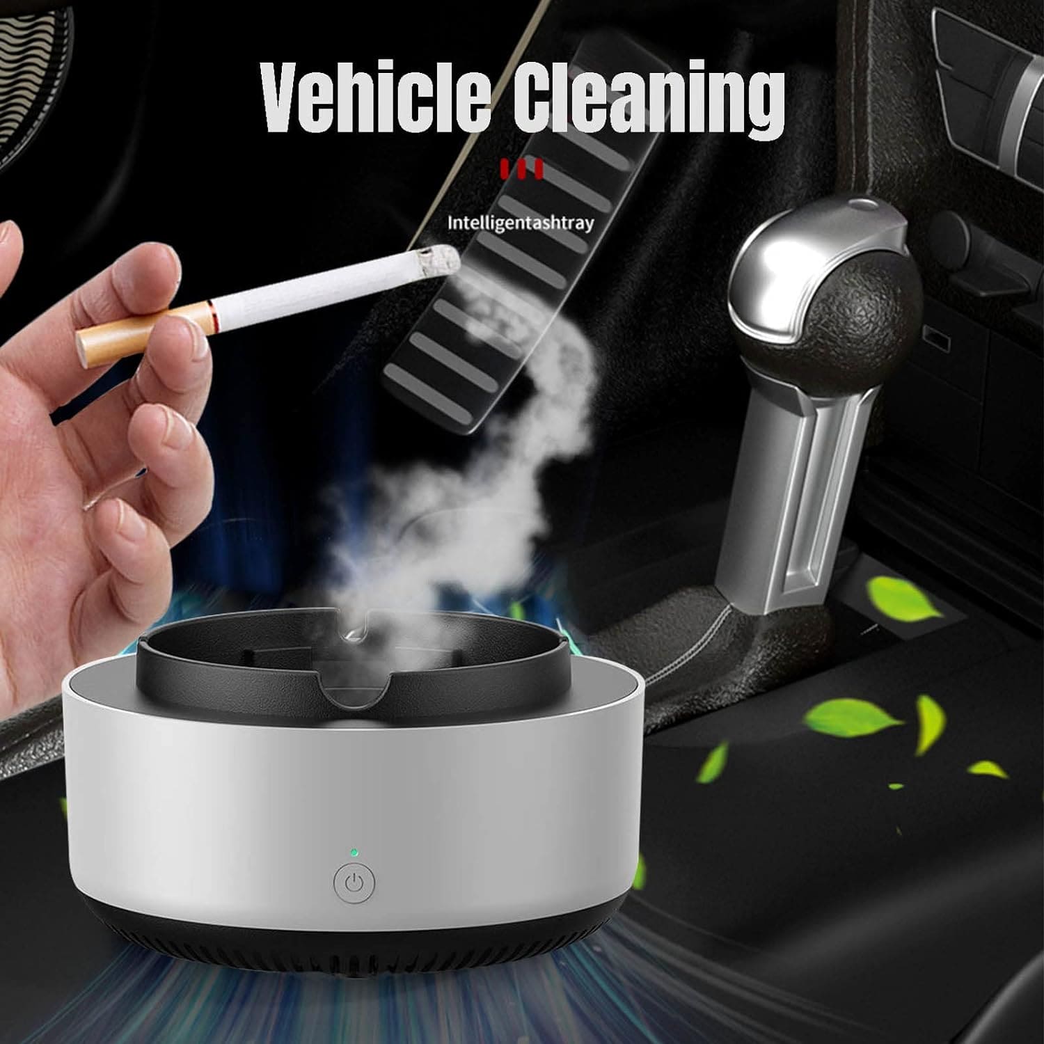 Smart Smoke Ashtray, Smoke Removal Air Purification Ashtray, Automatic Purifier Ashtray, Electronic Intelligent Smoking Gadget, Smoke Suction Ashtray For Home Office And Car, Portable Smoke Grabber for Cigarettes