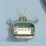 Cartoon Sticking Soap Box, Antler Drain Soap Box with Hook, Wall Mounted Soap Dish, Multipurpose Soap Organizer, Creative Bathroom Household Soap Box Storage Rack