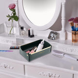 Folding Jewellery Tray, Sundries  Storage Tray, Collapsible Faux Leather Large Capacity Sundries Organizer Box, Nordic Style Leather Organizer, Rectangle Desktop Organizer Box, Multipurpose Catchall Tray for Key Jewelry, Desk Dresser Top Organizer