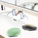 Sea Shell Soap Dish, Anti Slip Creative Soap Box, Self Draining Soap Bar Holder, Bathroom Silicone Soap Dish Tray, Kitchen Countertop Sink Splash Drying Mat, Sponge Drain Pad Rack, Silicone Washing Table Soap Tray