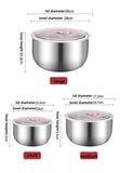 Set Of 3 Steel Fresh Bowl, Mixing Crisper Food Container Bowls, Stackable Portable Cooking Nesting Storage Bowls, Kitchen Rust-proof Food Storage Prep Bowl, Multifunctional Sealed Fresh Cooking Bowl