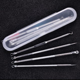 Set Of 4 Pimple Popper Needle, 4-In-1 Multifunctional Acne Needles, Blackhead Remover Tools, Spoon Face Skin Care Tools, Steel Blackhead Removal Kit, Women Beauty Acne Treatment Pore Cleanser Needle Hook, Comedone Extractor Remover Set for All Skin Types
